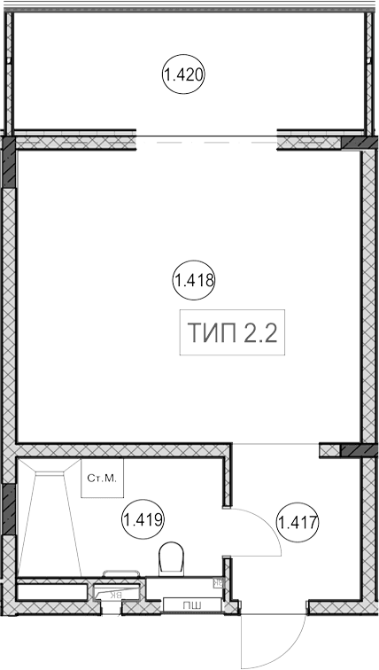 Продается 1-комн. квартира, 30.8 м²