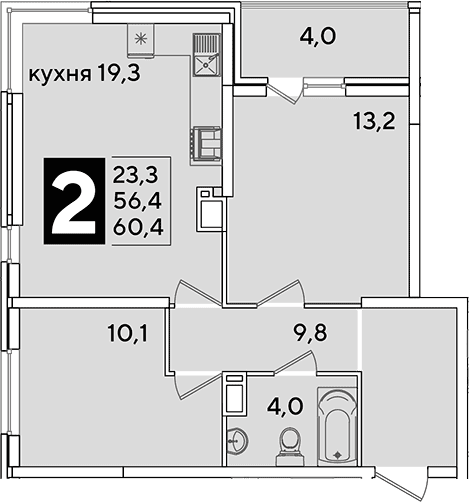 Продается 3-комн. квартира, 56.4 м²