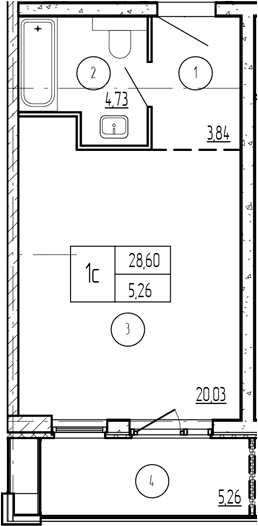 Продается 1-комн. квартира, 29.11 м²
