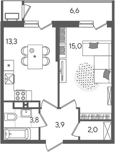 Продается 1-комн. квартира, 38 м²