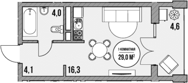 Продается 1-комн. квартира, 24.4 м²
