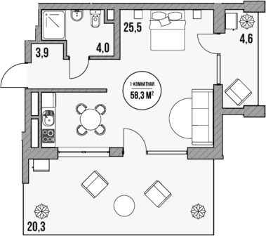 Продается 1-комн. квартира, 33.4 м²