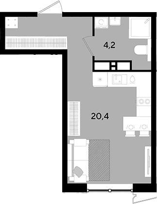 Продается 1-комн. квартира, 24.6 м²
