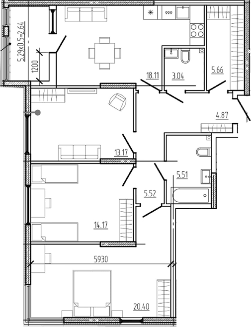 Продается 4-комн. квартира, 90.45 м²