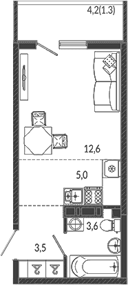 Продается 1-комн. квартира, 24.7 м²