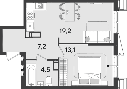 Продается 2-комн. квартира, 44 м²