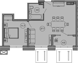 Продается 2-комн. квартира, 43.2 м²