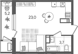 Продается 1-комн. квартира, 26.7 м²