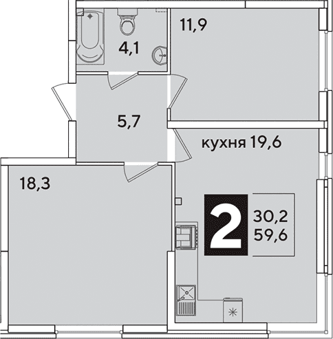 Продается 3-комн. квартира, 59.6 м²