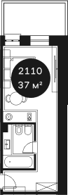 Продается 1-комн. квартира, 37.29 м²