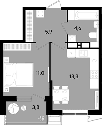 Продается 1-комн. квартира, 34.8 м²