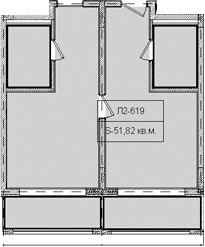 Продается 1-комн. квартира, 51.82 м²