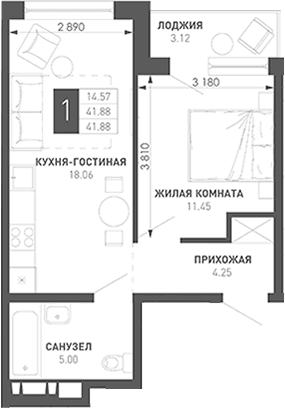 Продается 1-комн. квартира, 39.77 м²