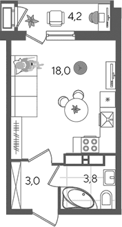 Продается 1-комн. квартира, 24.8 м²