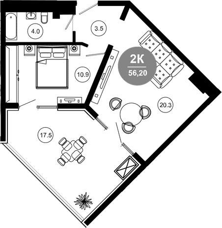 Продается 2-комн. квартира, 38.7 м²