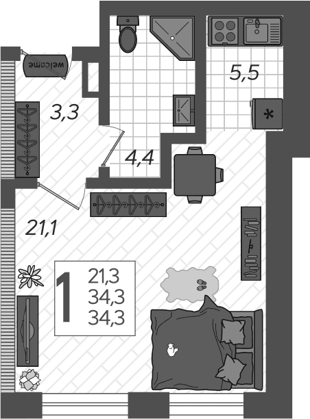 Продается 1-комн. квартира, 37.2 м²
