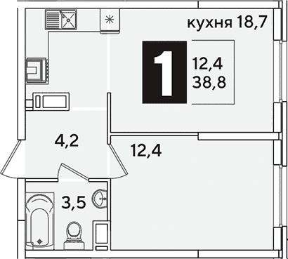 Продается 2-комн. квартира, 38.8 м²