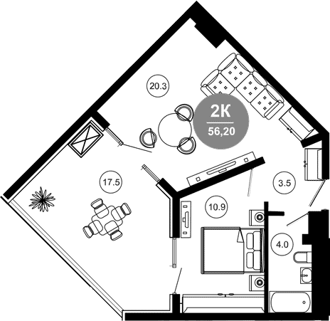 Продается 2-комн. квартира, 38.7 м²