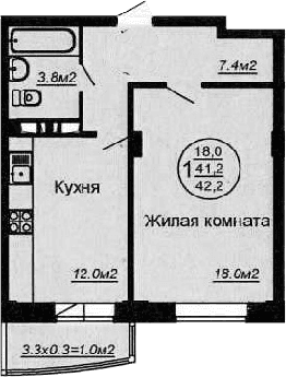 Продается 1-комн. квартира, 44.25 м²