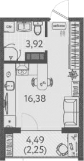 Продается 1-комн. квартира, 20.3 м²