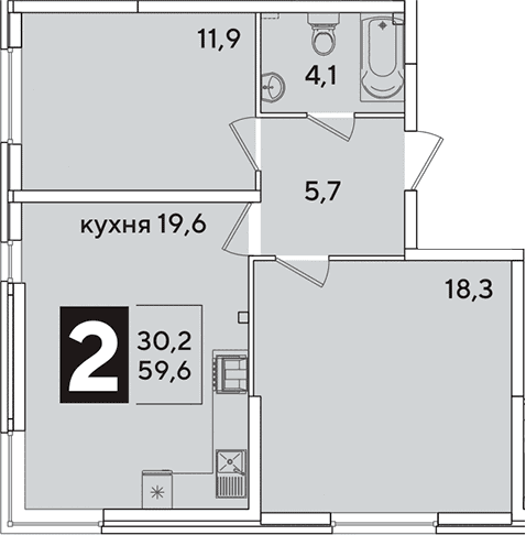 Продается 3-комн. квартира, 59.6 м²