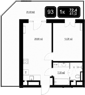 Продается 2-комн. квартира, 41 м²