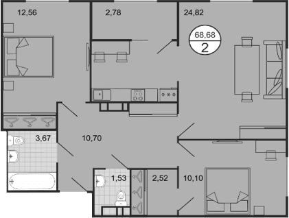 Продается 3-комн. квартира, 65.9 м²