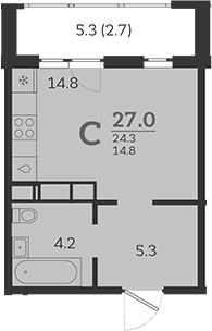 Продается 1-комн. квартира, 24.3 м²
