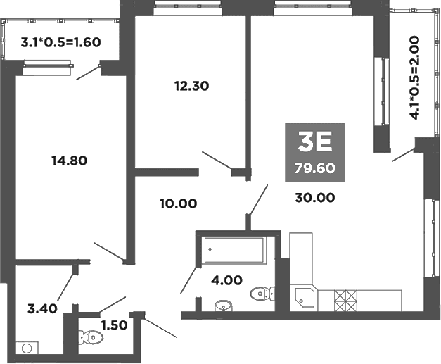 Продается 3-комн. квартира, 76 м²