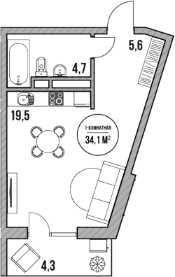 Продается 1-комн. квартира, 29.8 м²