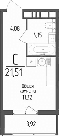 Продается 1-комн. квартира, 19.55 м²