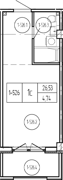 Продается 1-комн. квартира, 26.54 м²