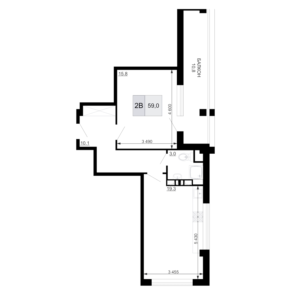 Продается 2-комн. квартира, 48.2 м²