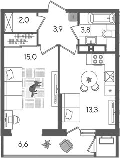 Продается 1-комн. квартира, 38 м²