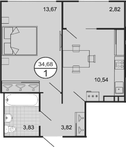 Продается 1-комн. квартира, 31.86 м²