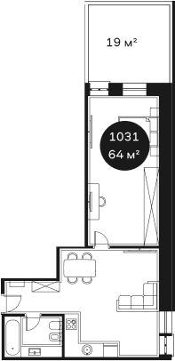 Продается 1-комн. квартира, 63.72 м²