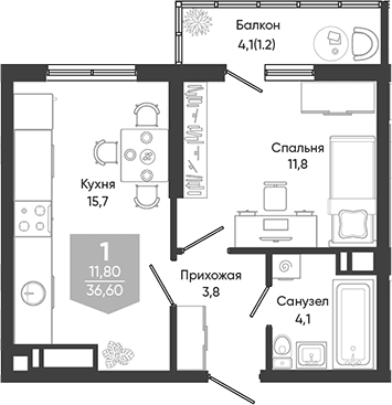 Продается 2-комн. квартира, 35.4 м²