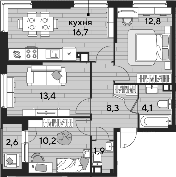 Продается 3-комн. квартира, 67.4 м²