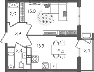 Продается 1-комн. квартира, 38 м²
