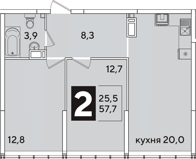 Продается 3-комн. квартира, 57.7 м²