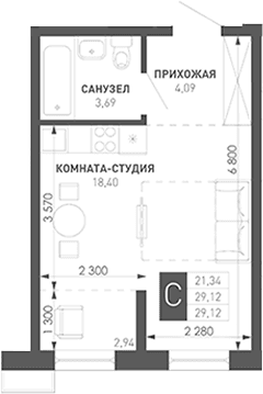 Продается 1-комн. квартира, 27.53 м²