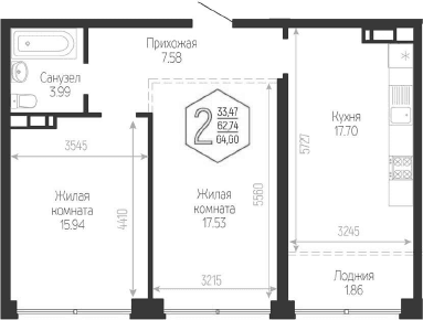 Продается 3-комн. квартира, 62.74 м²