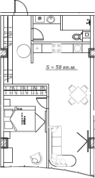 Продается 1-комн. квартира, 58.8 м²