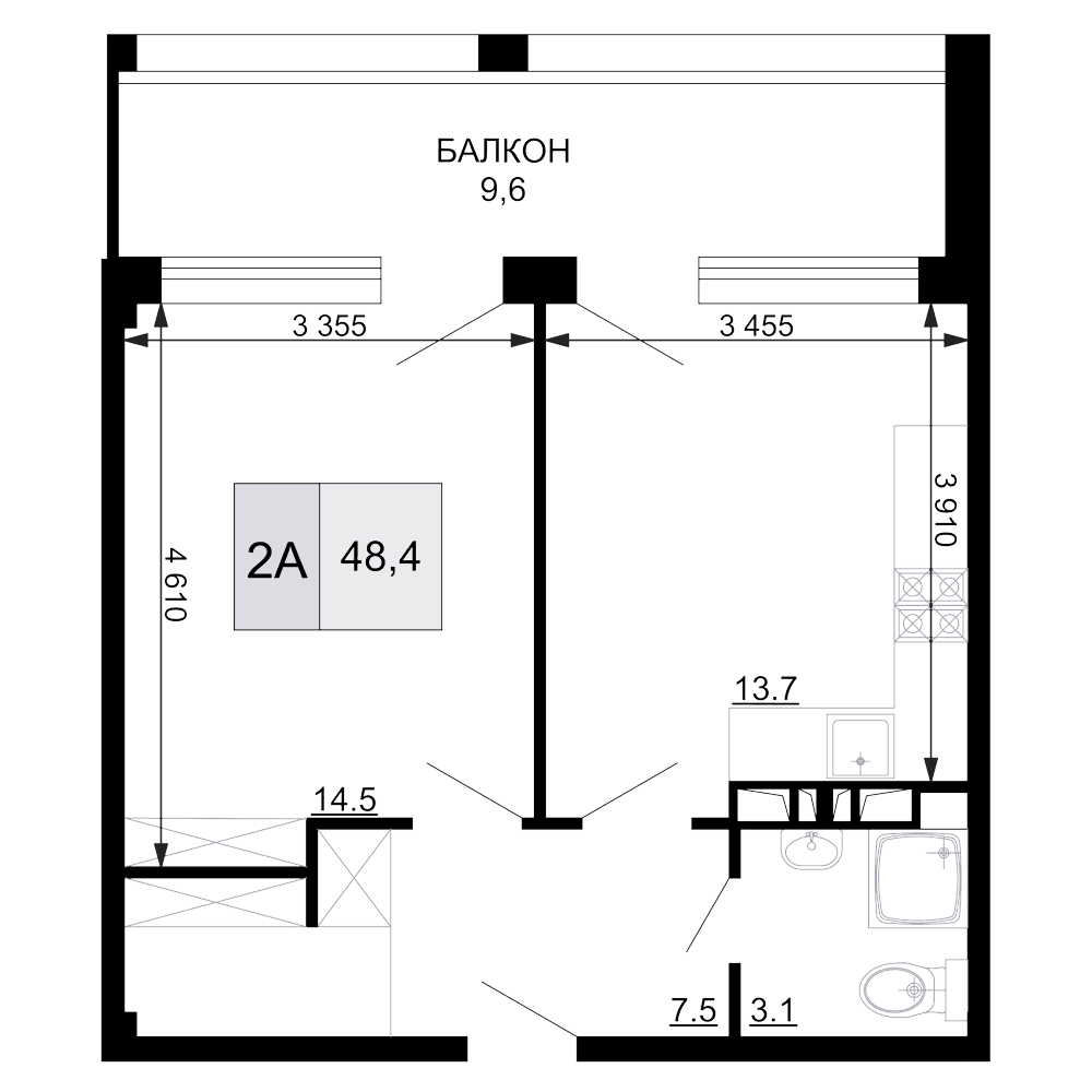 Продается 2-комн. квартира, 38.8 м²