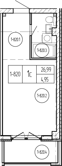 Продается 1-комн. квартира, 27.31 м²
