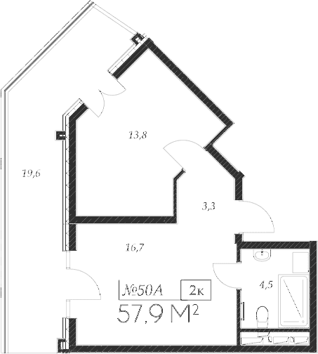 Продается 2-комн. квартира, 38.3 м²