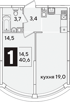 Продается 2-комн. квартира, 40.6 м²