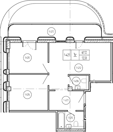 Продается 3-комн. квартира, 63.41 м²
