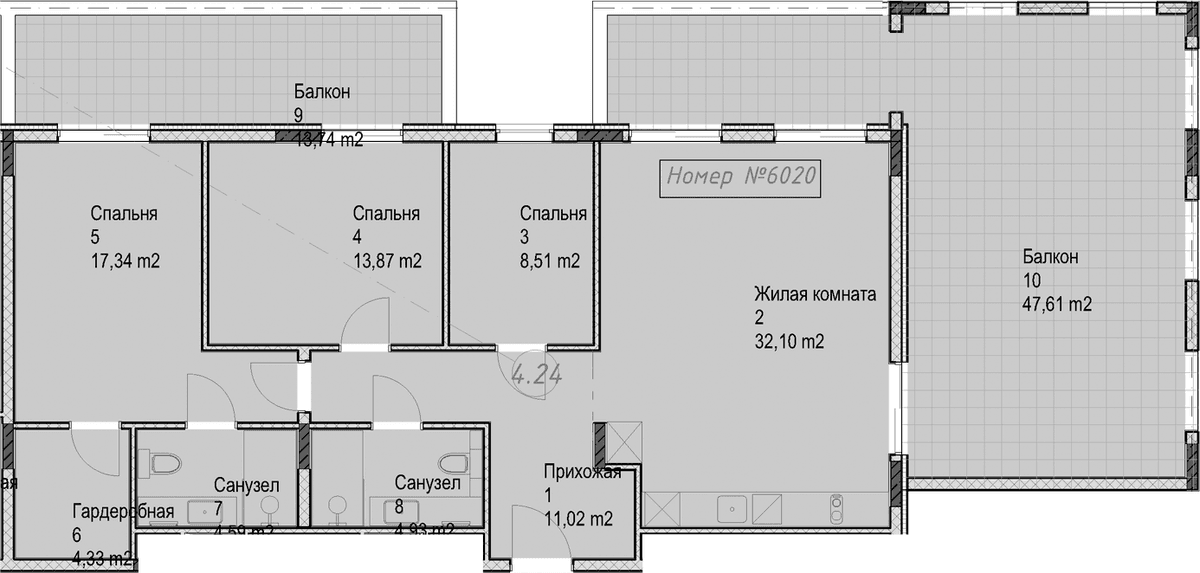 Продается 3-комн. квартира, 96.55 м²