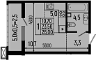 Продается 1-комн. квартира, 23.5 м²
